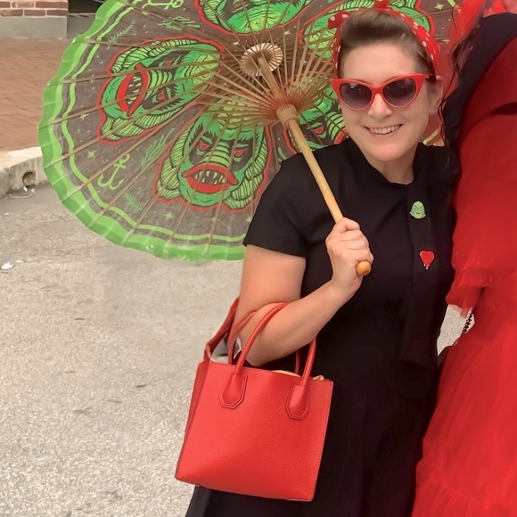 Michael Kors Mercer medium Messenger Bag Red (Flame) purse handbag leather - Picture 15 of 16